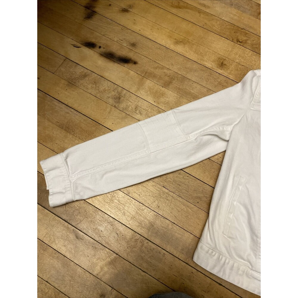 Vince Camuto Two Jacket Women’s Medium White Denim Jeans High Collar - Picture 7 of 14